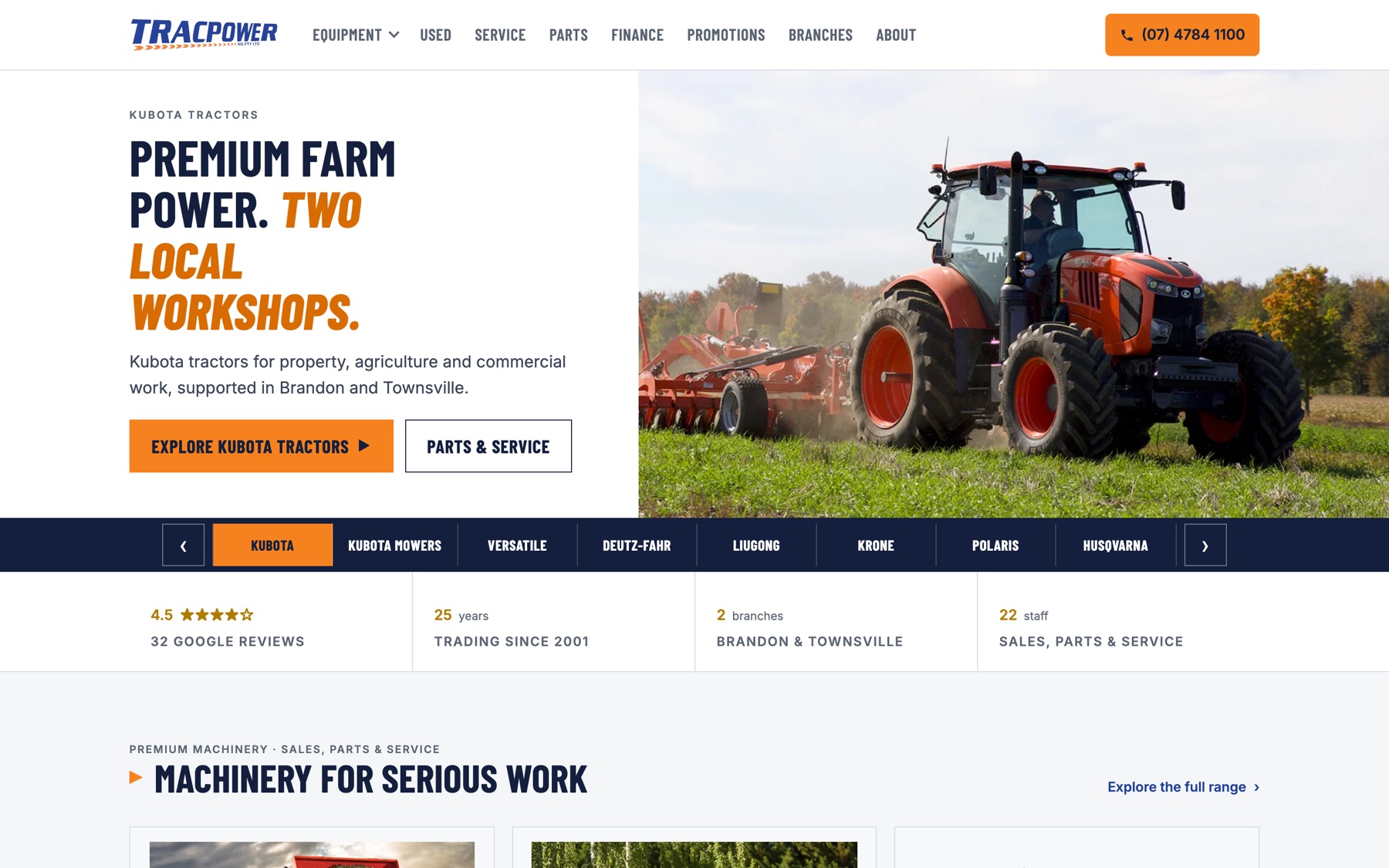 Tracpower NQ website homepage shown on desktop