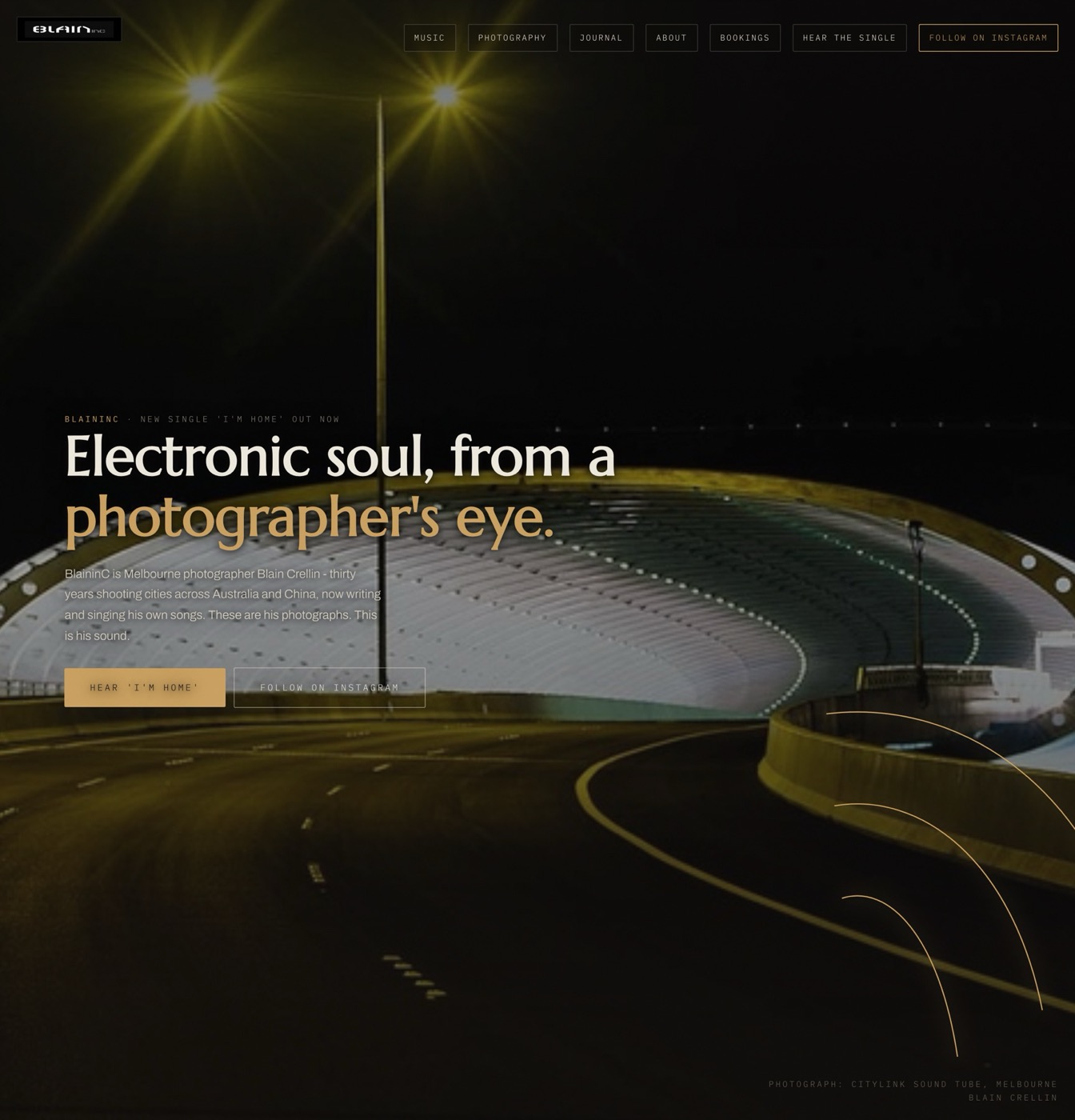 BlaininC website, full page